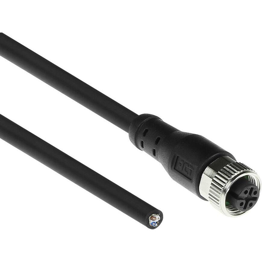 ACT Industrial 3.00 meters Sensor cable M12A 4-pin female to open end Superflex Xtreme TPE cable, shield, Elektronikkabe...