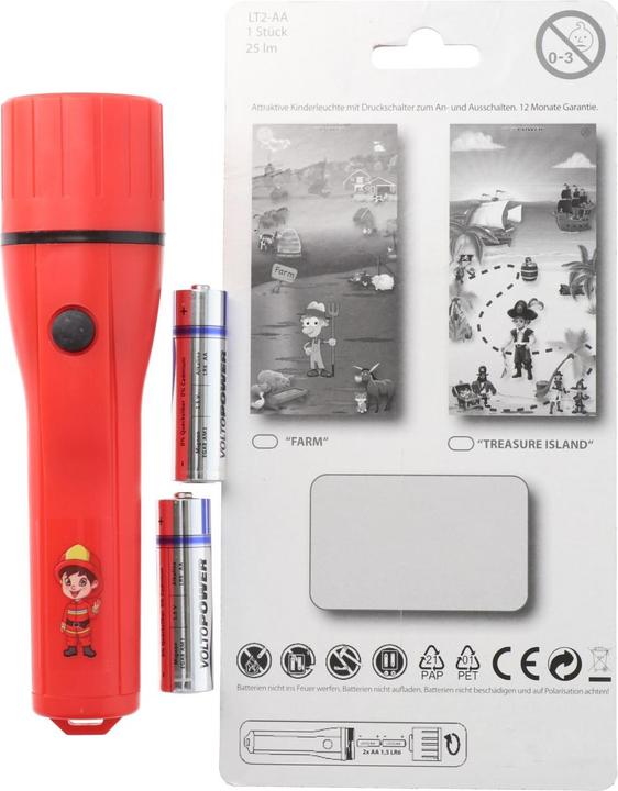 Produktbild AccuCell LED Kindertaschenlampe im tollen Feuerwehrmann Design, einfach zu bedienen