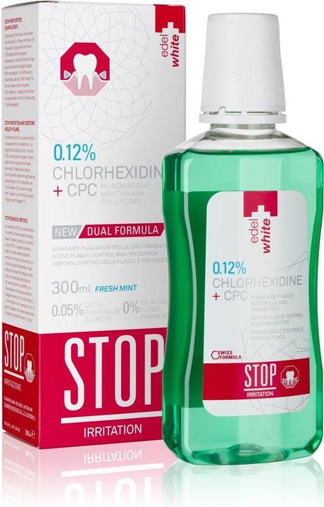 Immagine prodotto Edel + White STOP Irritazione Collutorio Clorexidina Solvente (300 ml, Collutorio)