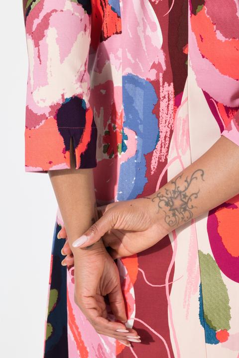 Image du produit Ulla Popken Robe midi point de Rome. Col calice et manches 3/4 (42, 44)