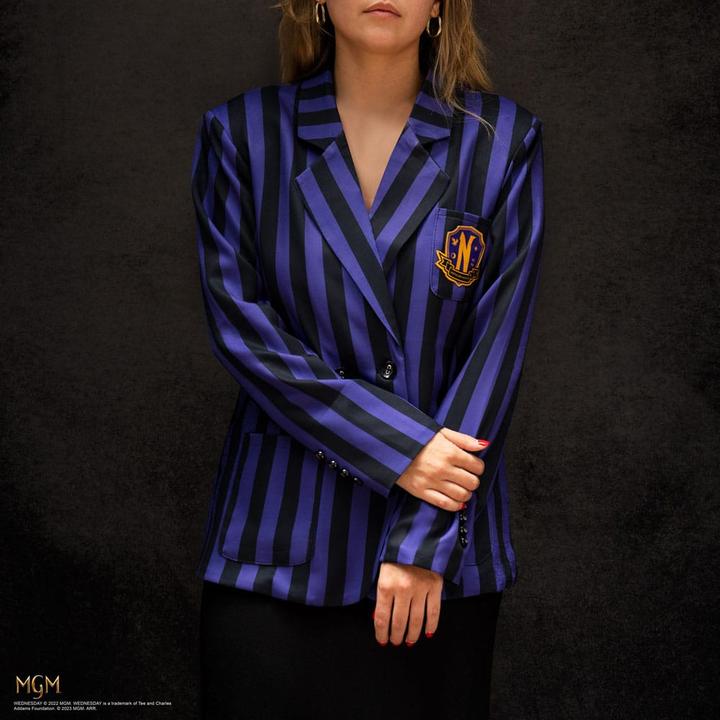 Immagine prodotto Cinereplicas Mercoledì Giacca Nevermore Academy Blazer a righe viola taglia L (L)