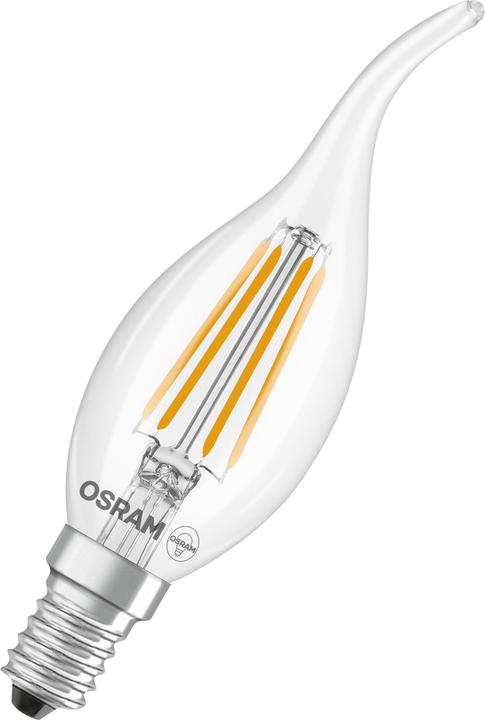 Actual product image Osram LED Leuchtmittel LED Retrofit CLASSIC BA 3.4W 827 Clear E14 Warm weiss 4099854468810 (E14, 470 lm, 6x)