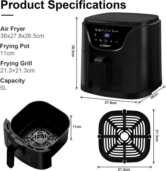 Immagine prodotto Llivekit Friggitrice ad aria calda 5 L