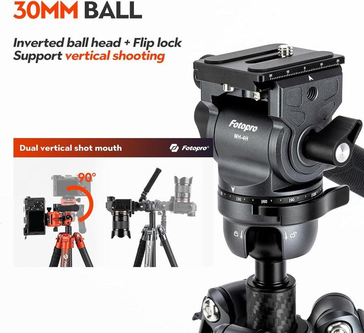 Actual product image Fotopro XAirfly Video Camera Tripod (Carbon)
