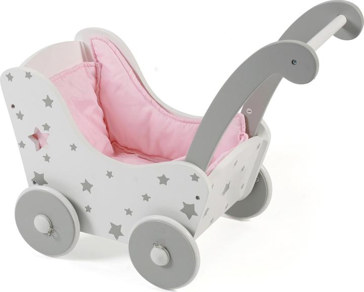 Immagine prodotto Bayer Chic 2000 Carrozzina per bambole in legno Stelle grigie