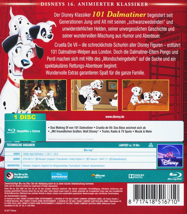 Actual product image Disney Interactive Studios 101 dalmatians (Blu-ray, 1961, German)