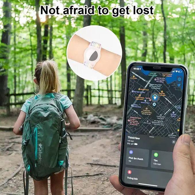 Produktbild PhoneLook Verstellbares Velcro Nylon Armband für Kinder & Erwachsenen mit AirTag Halterung