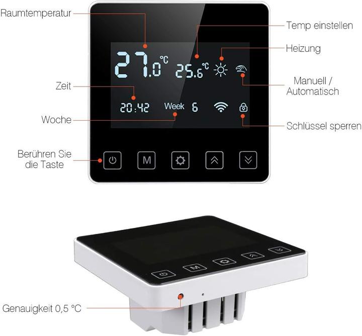 Actual product image Swarey WiFi thermostat