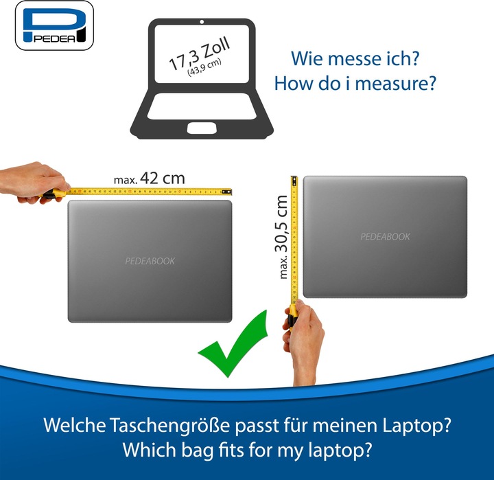 Immagine prodotto Pedea Borsa per laptop da 17,3 pollici (43,9 cm) FASHION Borsa a tracolla per notebook con tracolla (17.30", CV, Universale, ASUS, Acer)