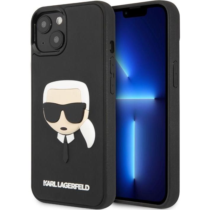 Karl Lagerfeld Hard Cover 3D Rubber Karl Head Black, for iPhone 14, KLHCP14SKH3DBK (Apple iPhone 14), Smartphone Hülle, ...