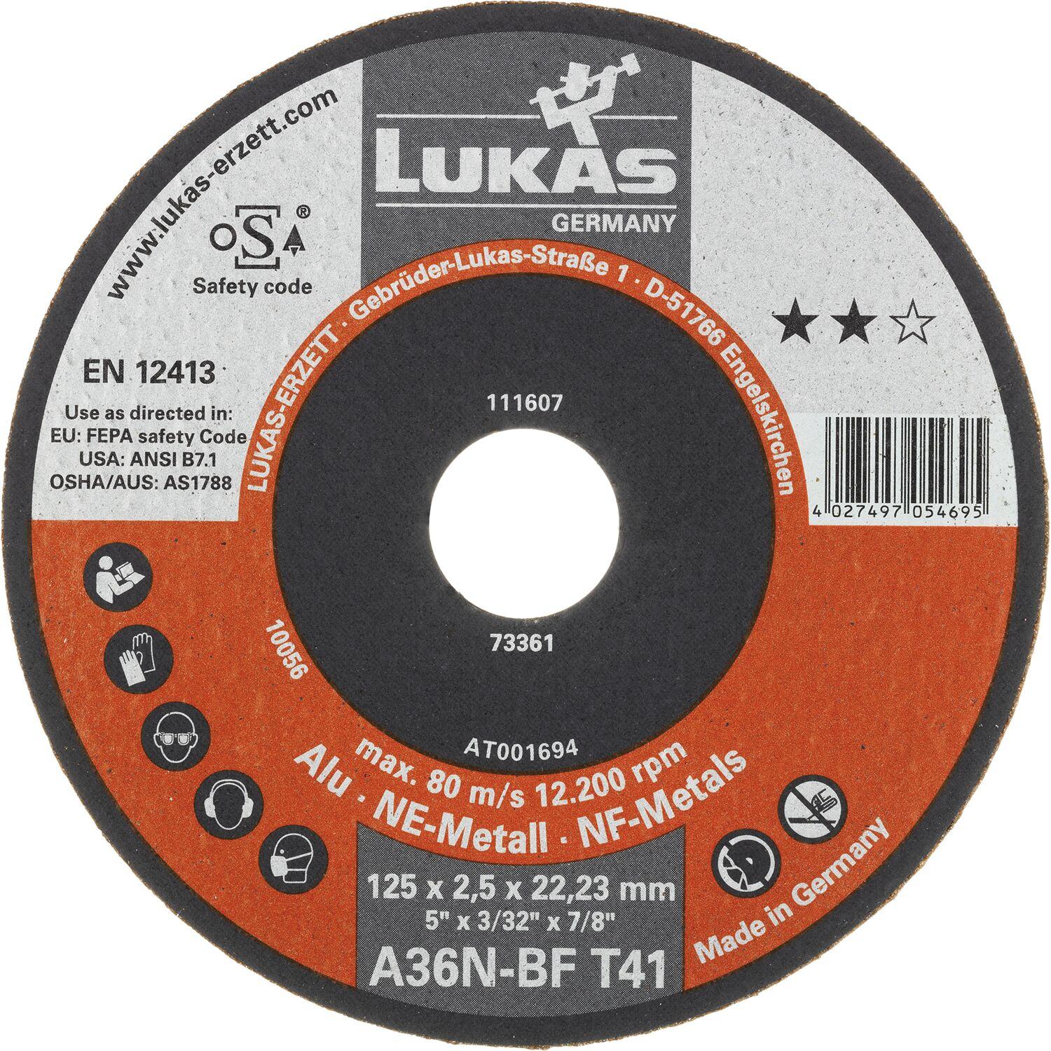 Lukas, Sägeblatt, Trennscheibe T41 für Alu 125x1 mm gerade