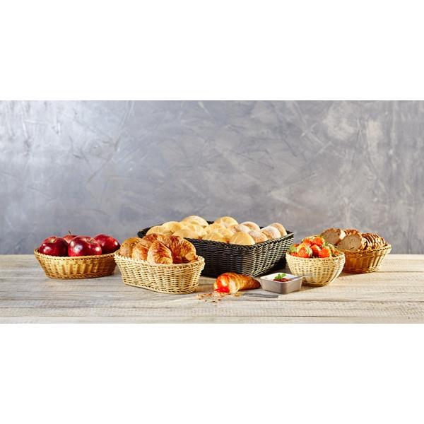 Thumbnail - APS Brødkurv 40x30x10 cm Rektangulaer Kraftig flet PP Sort,1 stk, Brotaufbewahrung, Schwarz