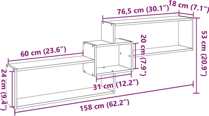 Immagine prodotto VidaXL Armadio a muro (158 x 18 x 53 cm)
