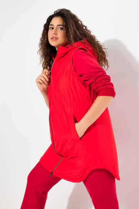 Image du produit Ulla Popken Gilet matelassé HYPRAR réversible et déperlant, fermeture à glissière à double sens, capuche (50, 52)