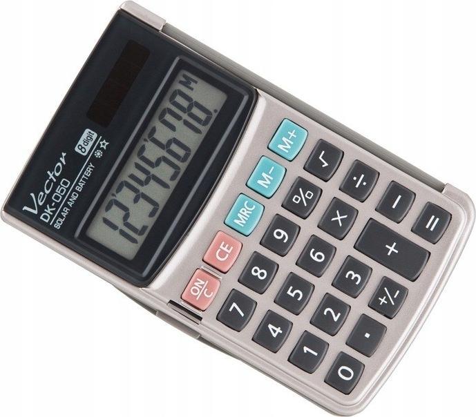 Immagine prodotto Vector Taschenrechner DK-050 grau (Batterie, Celle solari)
