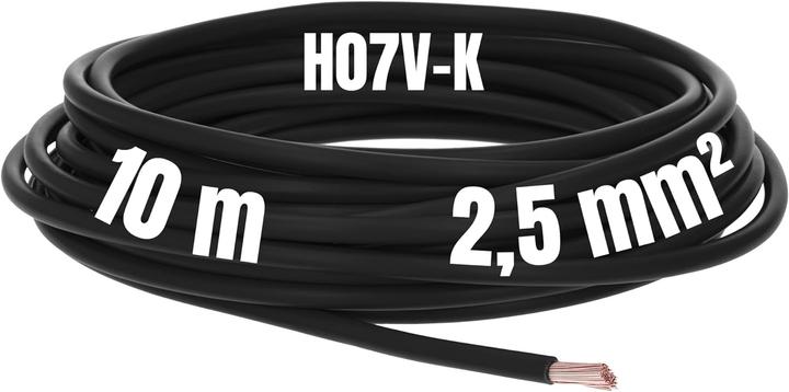 Produktbild Kalitec 10 Meter H07V-K 2,5 mm² schwarz Verdrahtungsleitung I Aderleitung flexibel I PVC Einzelader (10 m)
