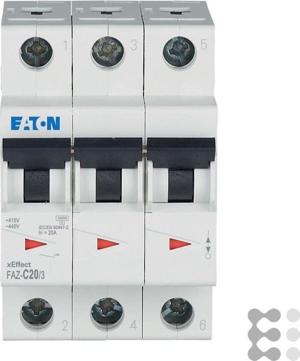 Immagine prodotto Eaton Interruttore automatico 3 poli 20A tipo C