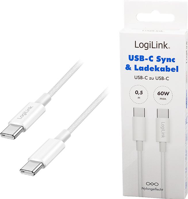 Image du produit LogiLink USB C — USB C (0.50 m, USB 2.0, 60 W)