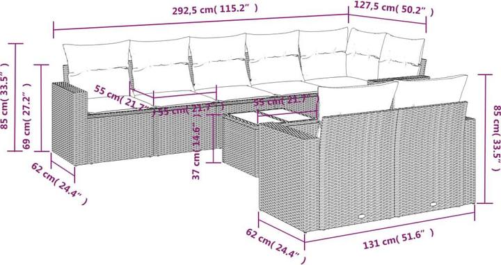 Produktbild vidaXL Garten Sofagarnitur