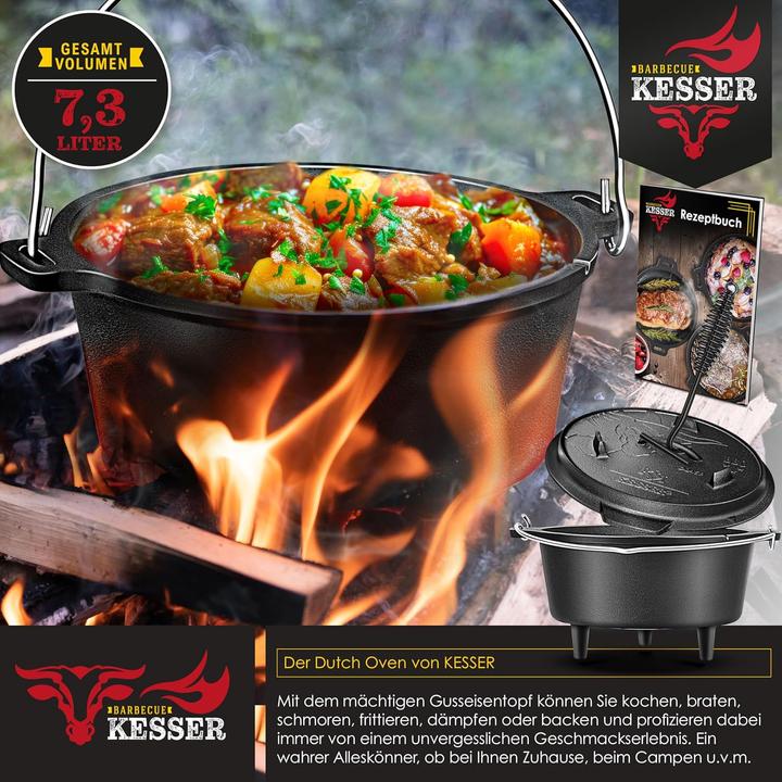 Actual product image Kesser DO6P Dutch Oven Feuertopf mit Füssen