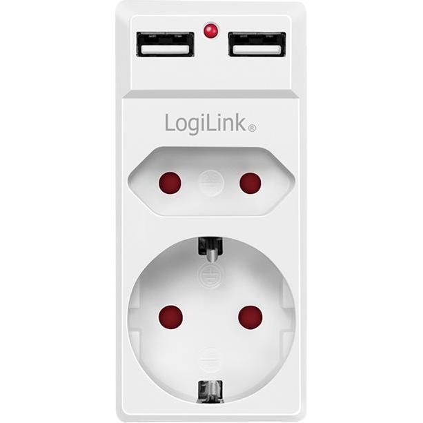 Thumbnail - LogiLink, Steckdosenleiste, PA0276 Anschlussdose mit USB-Ladeausgang, erhöhter Berührungsschutz, Überspannungsschutz IP2...