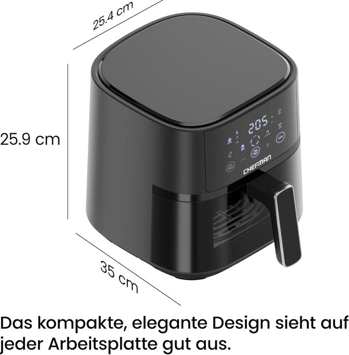 Actual product image Chefman TurboFry Touch - 3.8 litre hot air fryer with viewing window