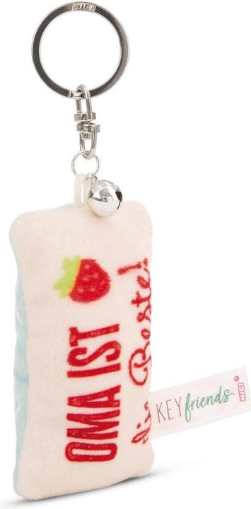 Actual product image Magni NICI Schlüsselanhänger Mini Plüschkissen Oma ist die Beste! mit Glöckchen 8cm