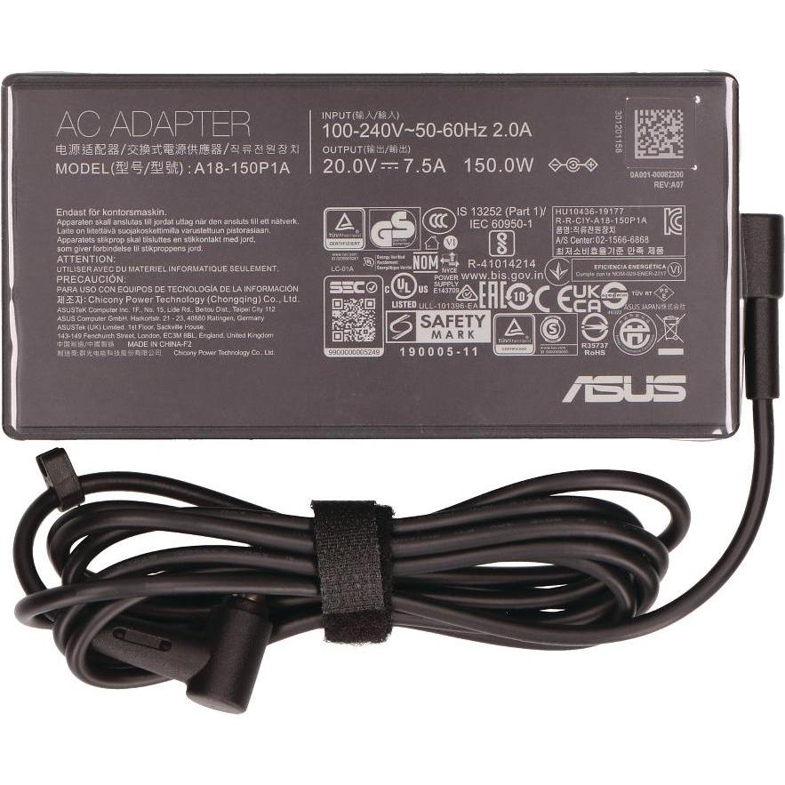 ASUS Adapter 150W/20V 3PIN 6PHI (150 W), Notebook Netzteil, Schwarz