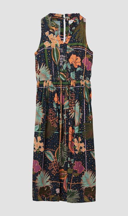 Immagine prodotto S.Oliver Kleid Midikleid aus satinierter Viskose mit Rüschenkragen (140)