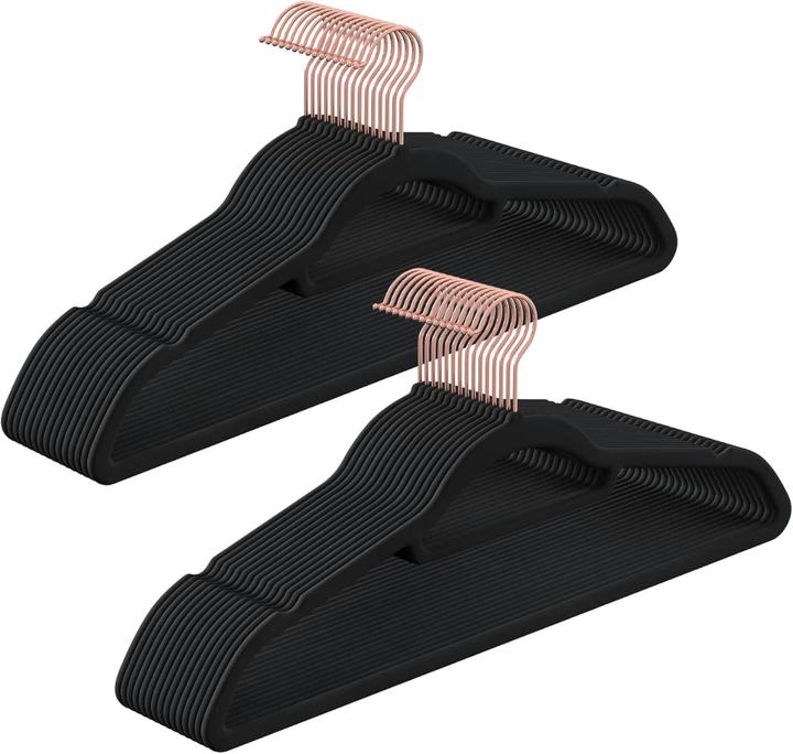 Songmics Kleiderbügel Samt 30er Set Schwarz (30 x)