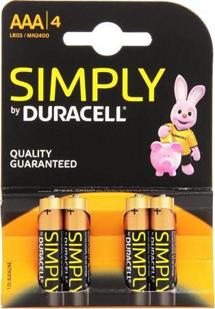 Actual product image Duracell Alkaline Batterie "simply" Micro AAA, 4er Blister (4 pcs., AAA)