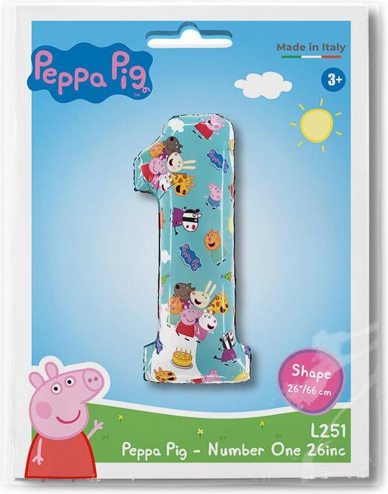 Actual product image Grabo Balloons XL Peppa Pig numbers 1 balloon (1x)