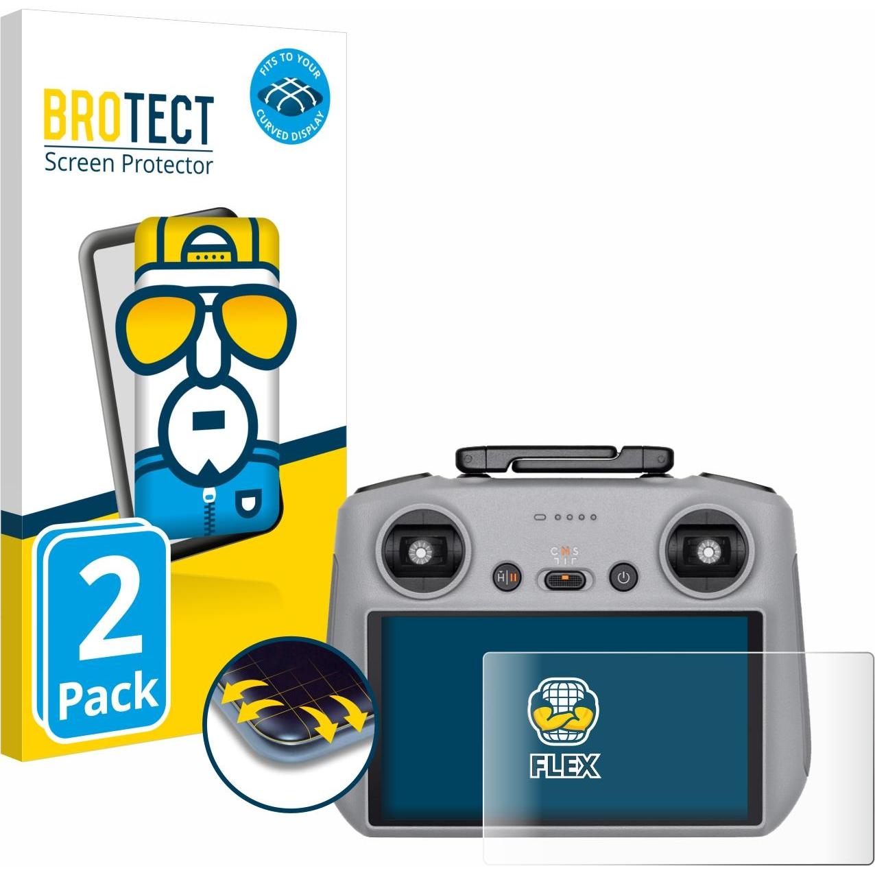 BROTECT Full-Cover Displayschutz (Drohnen Schutz, DJI RC 2), Drohne Zubehör, Transparent