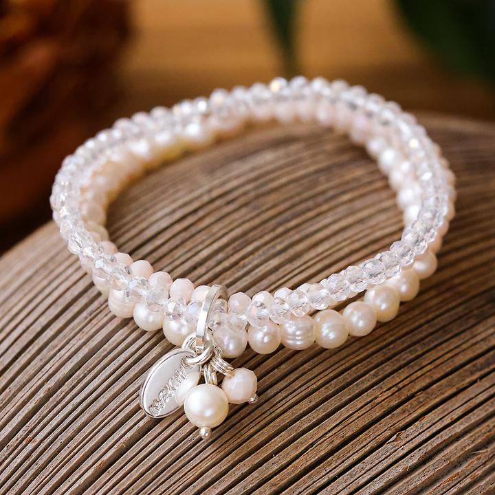 Produktbild Andreani Armband aus echten Süsswasserperlen mit Glas (8 cm, Glas)