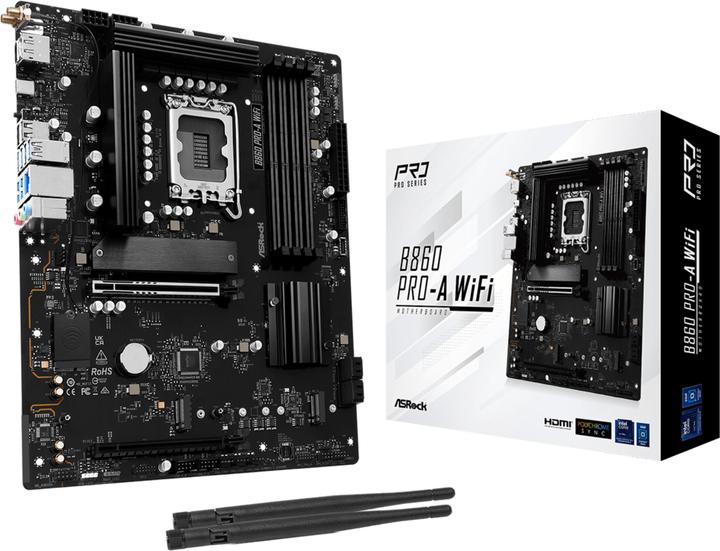 AsRock B860 Pro-A WiFi DDR5 Intel S detailhandel (LGA 1851, Intel B860, ATX)