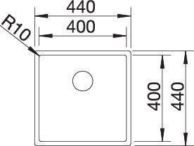 Actual product image Blanco Claron 400-U Durinox (Undermount sink, 44 cm, 44 cm)
