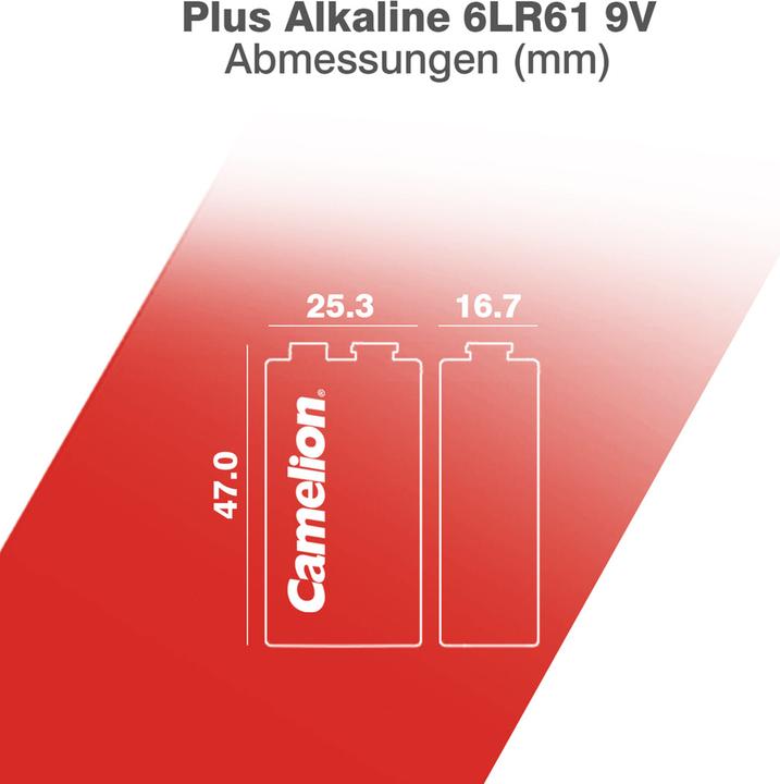 Produktbild Camelion Plus Batterie Alkali 9V / 6LR61 (1 Stk., 9V Block, 500 mAh)