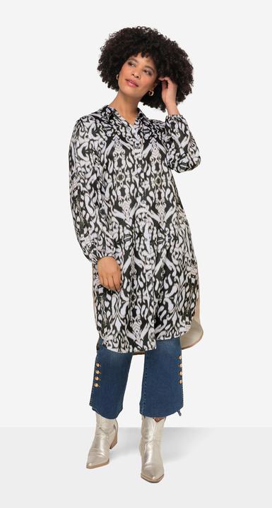 Produktbild Angel of Style Longbluse, Alloverdruck, Hemdkragen, Langarm, Seitenschlitze (54)