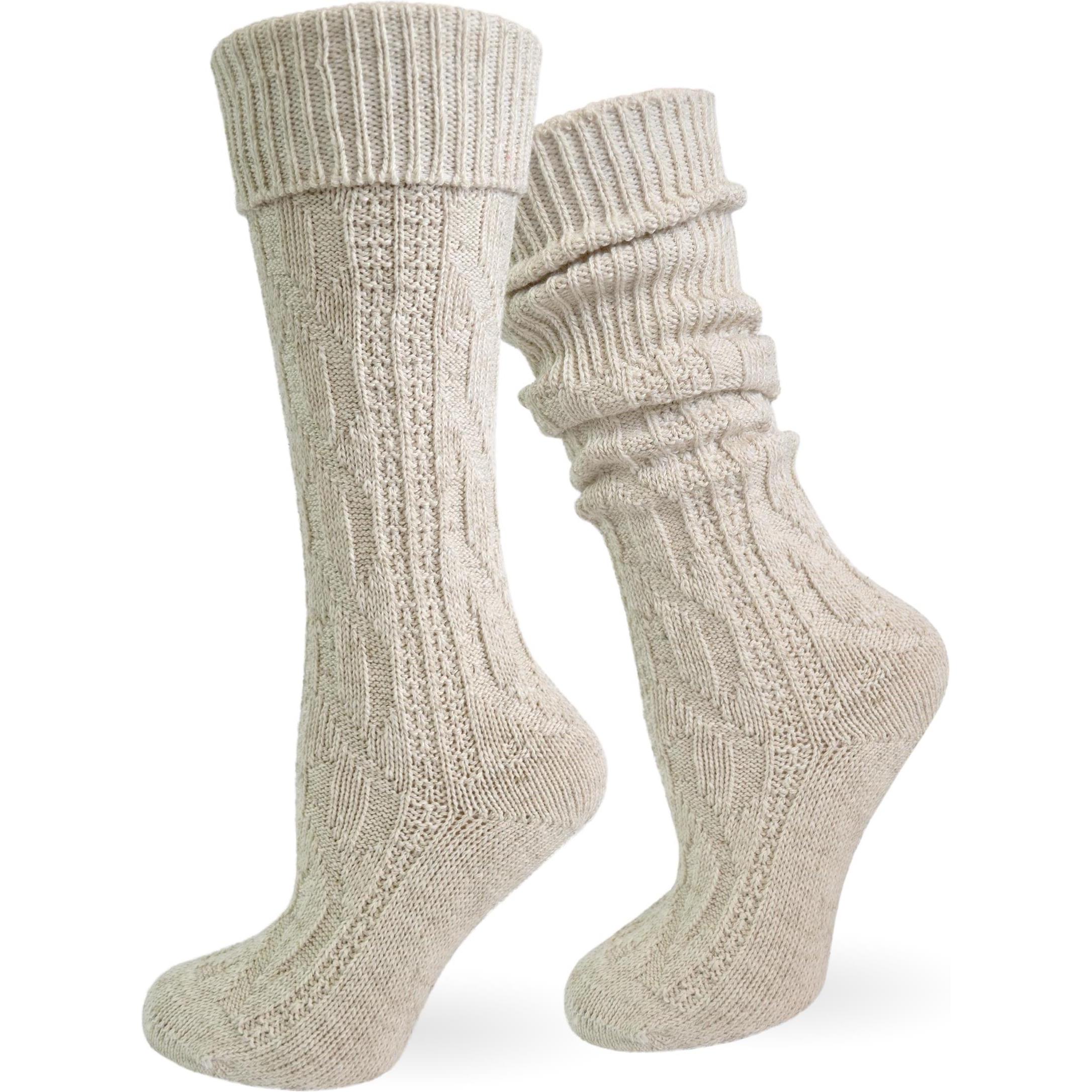 Thumbnail - Normani, Herren, Socken, Trachtensocken mit Leinen, Beige, (Einzelpack, 39 - 42)