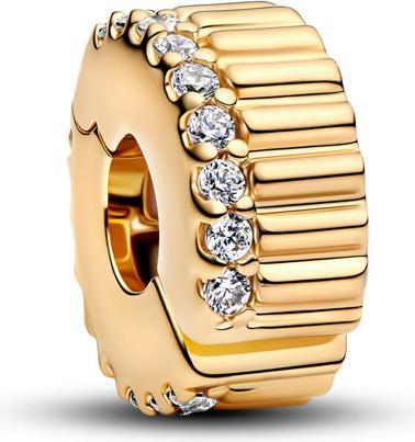 Produktbild Pandora Gerippter Clip-Charm (585er Gelbgold)