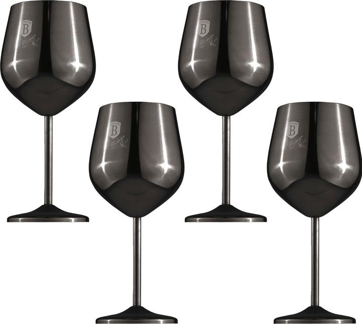 Produktbild BerlingerHaus Metall-Weinglas-Set, 4tlg., je 550 ml (55 cl, 4 Gläser, Rotweingläser, Weissweingläser)