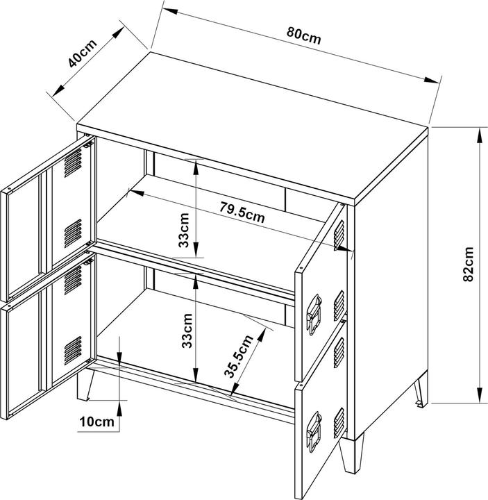 Produktbild En.Casa Hamina (82 x 80 x 40 cm)