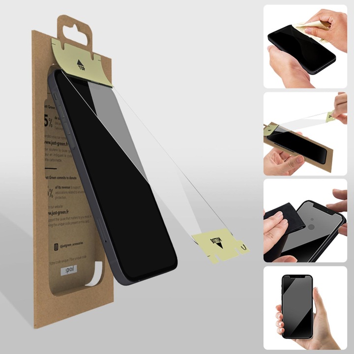 Produktbild Just Green Bio Screen Protector (1 Stück, Apple iPhone 12 Pro)