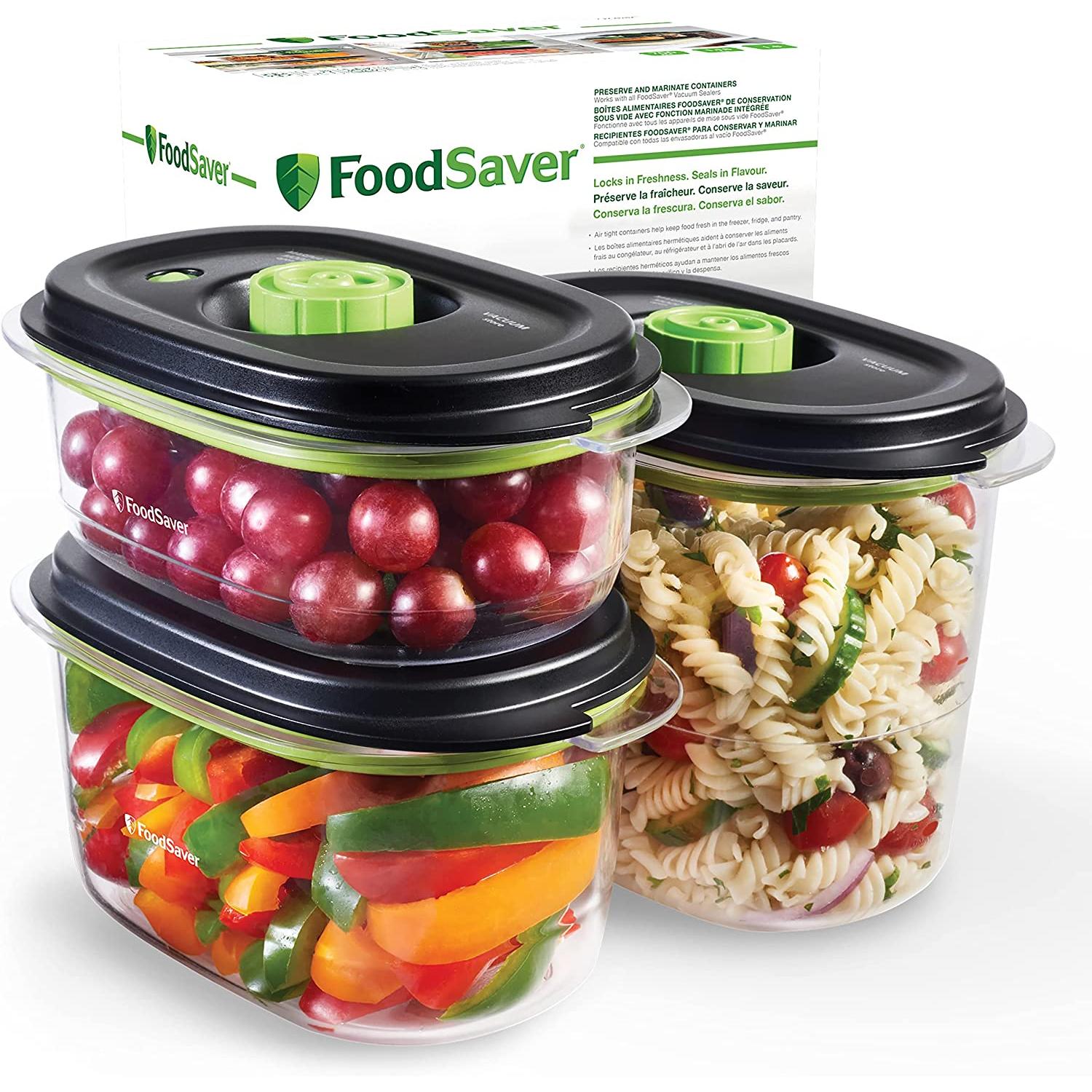 Thumbnail - FoodSaver Vorratsdosen, 0,7 L + 1,2 L + 1,8 L, Vorratsbehälter