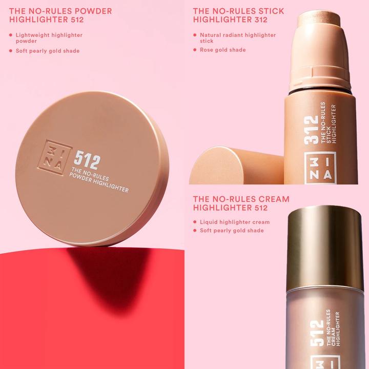 Actual product image 3INA The No-Rules Powder (mother-of-pearl gold)