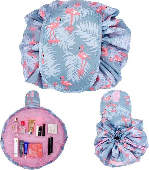 Produktbild Intirilife Kosmetiktasche in GRAU ROSA FLAMINGO