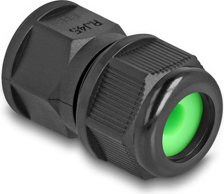 Actual product image Delock Feed-through coupling for RJ45 network cable IP67 dust- and waterproof black (Network coupling)