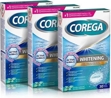 Image du produit Corega Comprimés de nettoyage dentaire Whitening 30 (Comprimés de blanchiment)