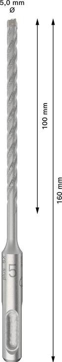 Actual product image DIY PRO SDS plus-5X hammer drill bit, 5 x 100 x 160 mm (5 millimetres)