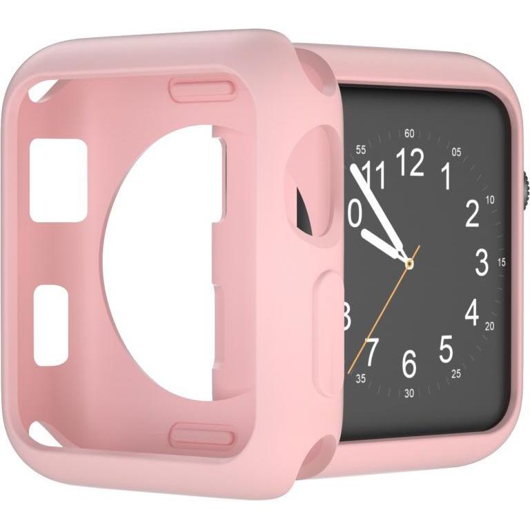 Cover-Discount Apple Watch 42mm - Gummi Schutz Case rosa, Smartwatch Zubehör, Rosa
